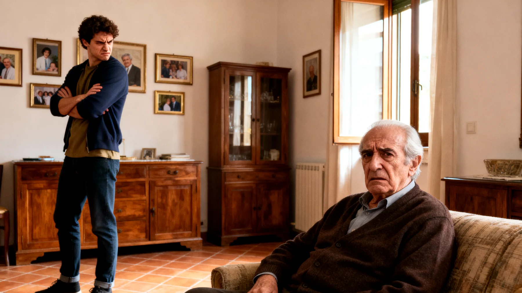 Nonno in difficoltà nel gestire la scarsa tolleranza alla frustrazione del nipote giovane adulto che reagisce in modo impulsivo o si chiude quando le cose non vanno come vorrebbe"